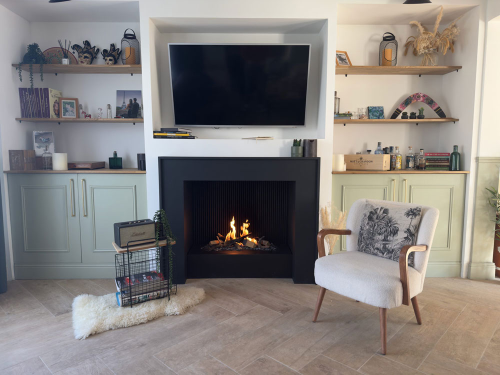 Cheminée sur-mesure avec esprit authentique de la cheminée