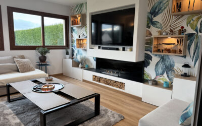 Ethanol fireplaces built into TV stands: elegance at the heart of your living room